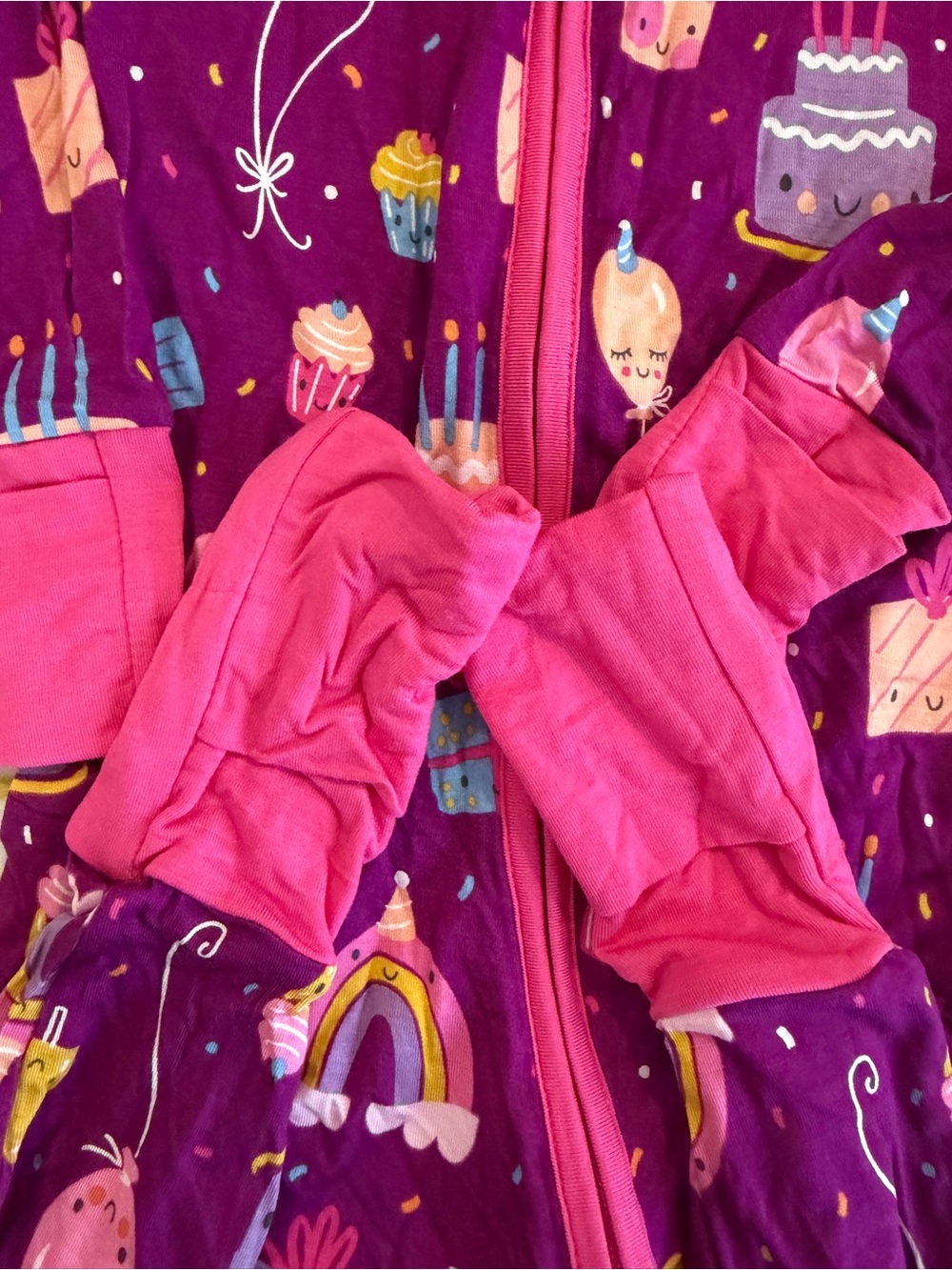 NWOT little Sleepies birthday themed convertible footies 12-18M - Picture 5 of 5